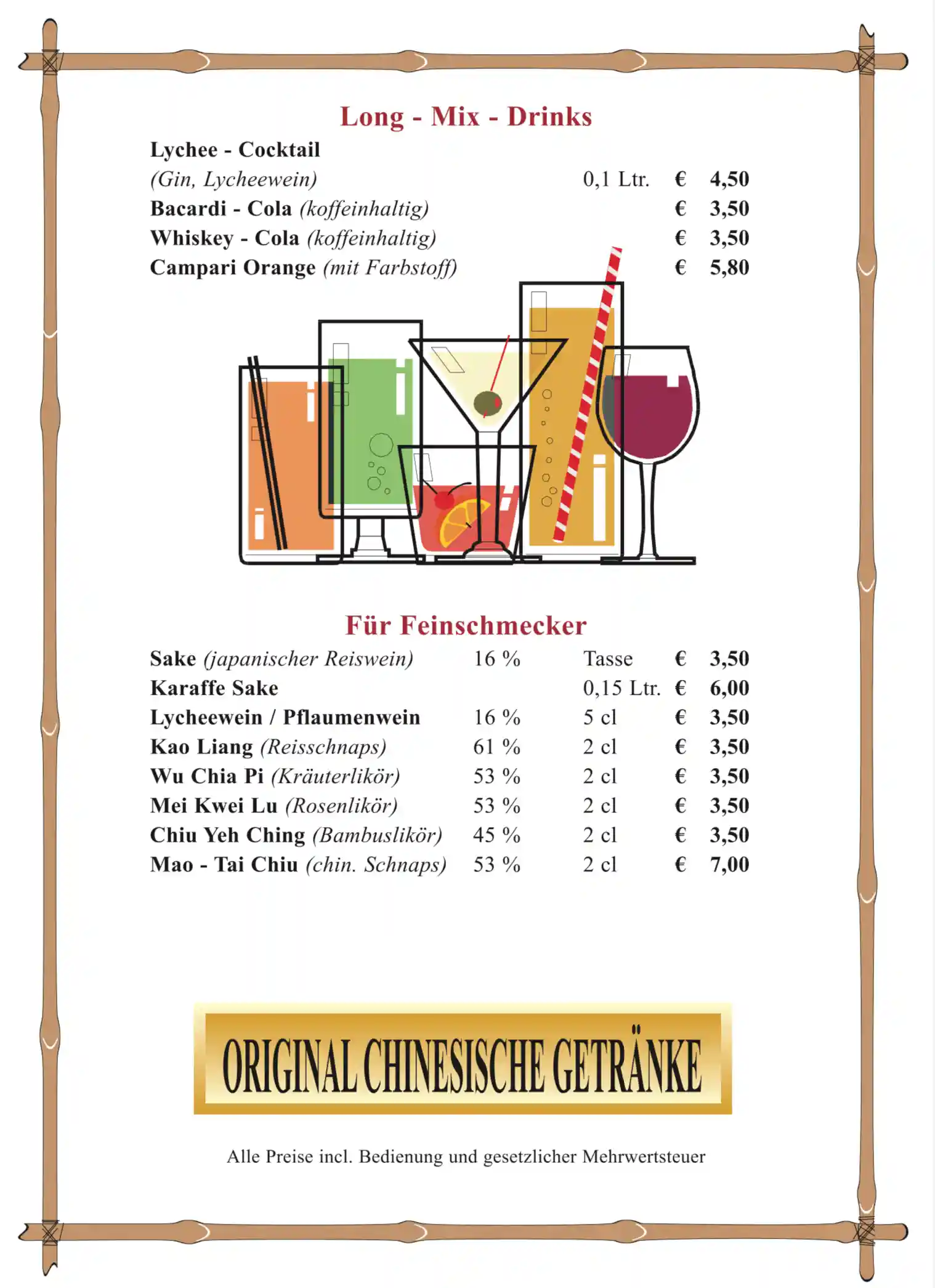 Original chinesische Getränke, 